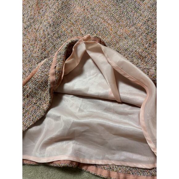 Gap Size 12 Wool Blend Black Pink Tweed Pencil Skirt Velvet Trim Flared EUC - Picture 8 of 8